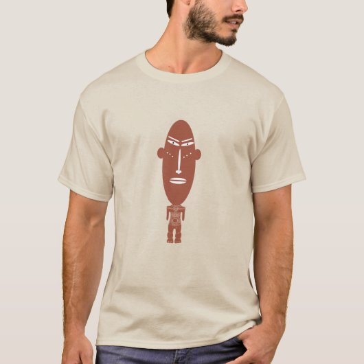 抽象的なモダンアフリカ先住民の顔アート Tシャツ (正面)