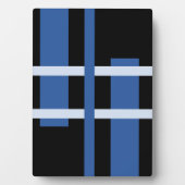 抽象的なモダンアート ライン ブルー ブラック フォトプラーク (正面)