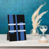 抽象的なモダンアート ライン ブルー ブラック フォトプラーク (側面)