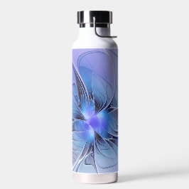 抽象的なモダンフラクタルアート ラベンダー ブルー ウォーターボトル