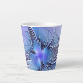 抽象的なモダンフラクタルアート ラベンダー ブルー カフェラテマグ