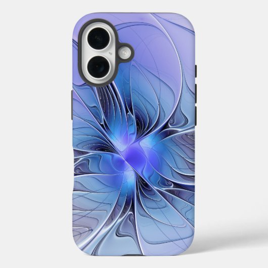 抽象的なモダンフラクタルアート ラベンダー ブルー Case-Mate iPhoneケース (裏面)