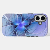 抽象的なモダンフラクタルアート ラベンダー ブルー Case-Mate iPhoneケース (裏面 (横))