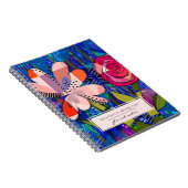 抽象的なモダンフラワーノート ブルーピンク ノートブック (右側)