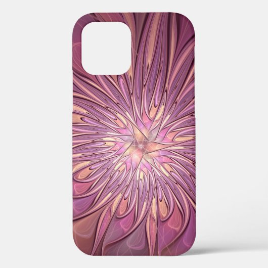 抽象的なモダンフローラル・フラクタルアート ベリーカラー Case-Mate iPhoneケース (裏面)