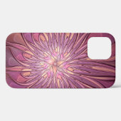 抽象的なモダンフローラル・フラクタルアート ベリーカラー Case-Mate iPhoneケース (裏面 (横))