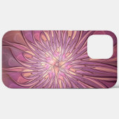 抽象的なモダンフローラル・フラクタルアート ベリーカラー Case-Mate iPhoneケース (裏面 (横))