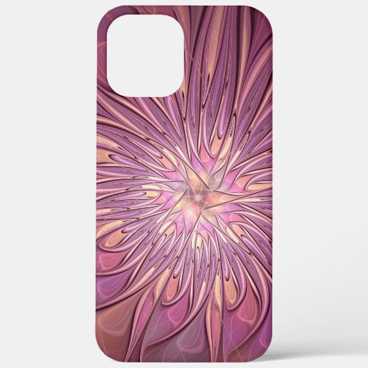 抽象的なモダンフローラル・フラクタルアート ベリーカラー Case-Mate iPhoneケース (裏面)