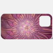 抽象的なモダンフローラル・フラクタルアート ベリーカラー Case-Mate iPhoneケース (裏面 (横))