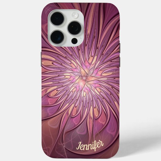 抽象的なモダンフローラル・フラクタルベリーカラーネーム Case-Mate iPhoneケース (裏面)
