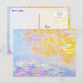 抽象的なモネの水面に浮かぶ睡蓮7 ポストカード (正面/裏面)