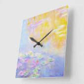 抽象的なモネの水面の睡蓮7 スクエア壁時計 (傾斜)