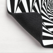 抽象的なモノクロのスパイラルアート マウスパッド (コーナー)