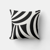 抽象的なモノクロの波線スロー枕 クッション (正面)