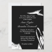 抽象的なモノクロの音楽 ウェディング招待状 招待状 (正面)