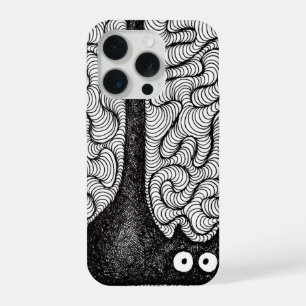 抽象的なモノクロームの落書きアート iPhone 15 PROケース