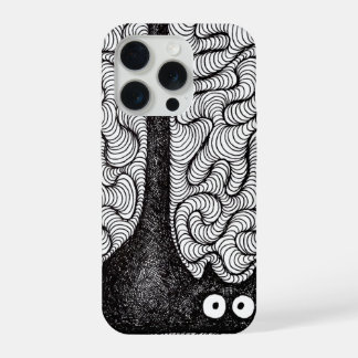 抽象的なモノクロームの落書きアート iPhone 15 PROケース