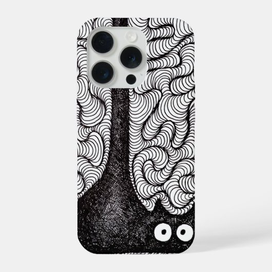 抽象的なモノクロームの落書きアート iPhoneケース (裏面)