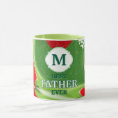 抽象的なモノグラム入りクリスマスデザイン マグカップ (中央)