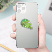 抽象的なモンステラの葉の液体グリーン シール (スマートフォン)