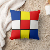 抽象的なモンドリアンスタイルの四角形のクッションカバー クッション (ブランケット)