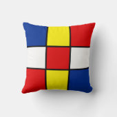 抽象的なモンドリアンスタイルの四角形のクッションカバー クッション (裏面)