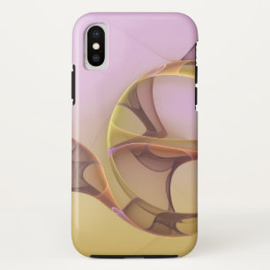 抽象的なモーション モダン ピンク ゴールド フラクタル アート iPhone XSケース