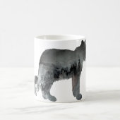 抽象的なユキヒョウのシルエット コーヒーマグカップ (中央)