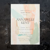 抽象的なユニークなパステルカラーの春と夏のブライダルシャワー 招待状