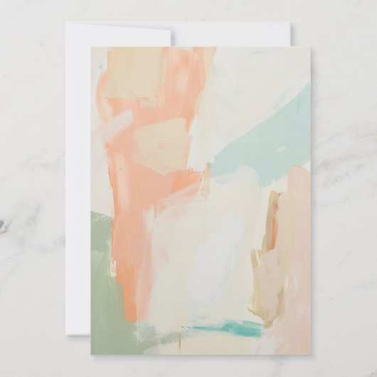 抽象的なユニークなパステルカラーの春の夏のブライズシャワー 招待状 (裏面)