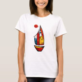抽象的なヨット | 表現主義の航海アート Tシャツ (正面)