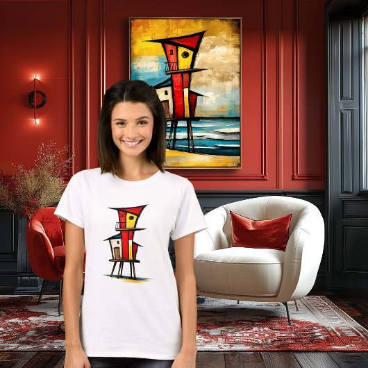 抽象的なライフガードタワー | 表現主義アート Tシャツ