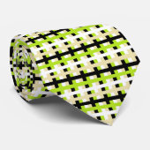 抽象的なライムグリーン、白、ベージュ色および黒 ネクタイ (ロール)