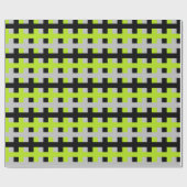 抽象的なライムグリーン、銀および黒 ラッピングペーパー (フラット)