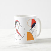 抽象的なラインのミニマル女性 コーヒーマグカップ (正面右)