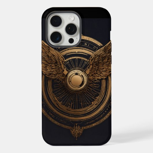 抽象的なラインアートの翼のスマホケース iPhoneケース (裏面)