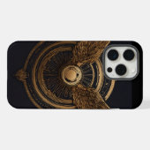 抽象的なラインアートの翼のスマホケース iPhoneケース (裏面横)