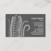 抽象的なライン01-淡黄色の背景に黒 名刺 (裏面)