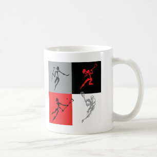 抽象的なラクロス コーヒーマグカップ