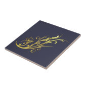 抽象的なラグジュアリー フェイク ゴールド フラワー タイル (側面)