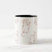 抽象的なラットライン仕事のマグ ツートーンマグカップ (中央)