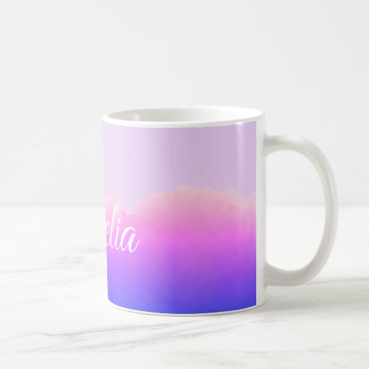 抽象的なラベンダーの水彩模様のコーヒーマグ コーヒーマグカップ (右)