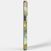 抽象的なリキッドマーブルストーンのテクスチャ背景 Case-Mate iPhoneケース (裏面 / 右)