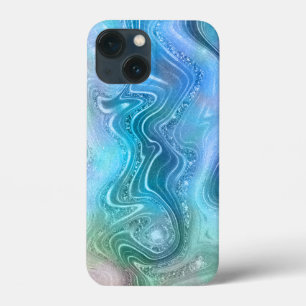 抽象的なリキッドマーブルストーンのテクスチャ背景 iPhone 13 MINIケース