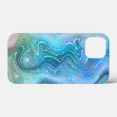 抽象的なリキッドマーブルストーンのテクスチャ背景 Case-Mate iPhoneケース (裏面 (横))