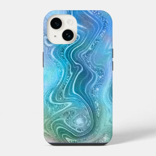 抽象的なリキッドマーブルストーンのテクスチャ背景 iPhoneケース (裏面)