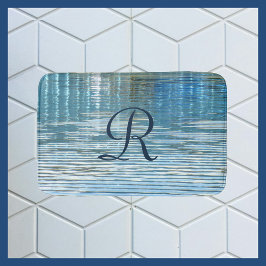 抽象的なリフレクション モノグラムイニシャル プラッシュ バスマット