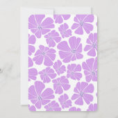 抽象的なレトロな紫色のカモミール花の誕生日 招待状 (裏面)