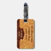 抽象的なレトロのグランジなこはく色のブラウンのオレンジパターン ラゲッジタグ (裏面縦)