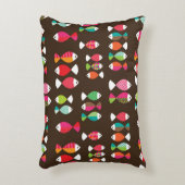 抽象的なレトロの魚の水中パターン2 アクセントクッション (正面(垂直))